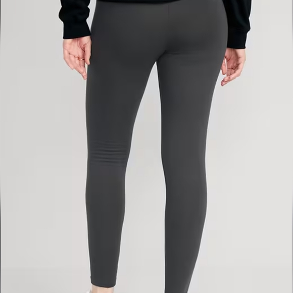 TALL Old Navy High-Waisted Fleece-Lined Legging Charcoal Gray Size M - Picture 1 of 6